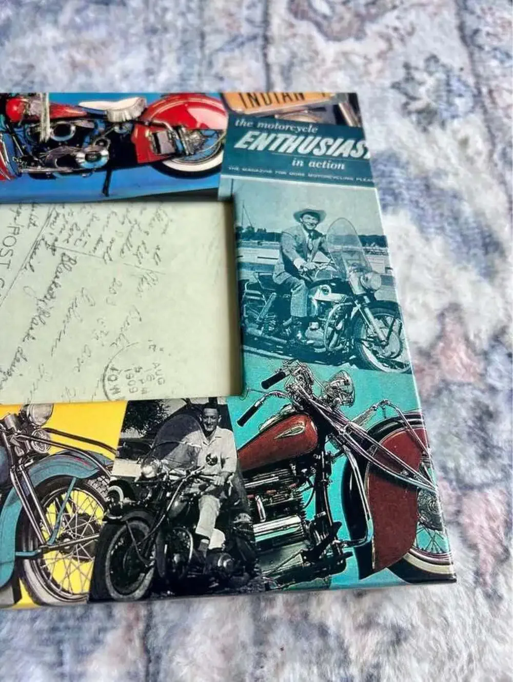 Vintage Indian Motorcycle Collage Picture Frame 4x6